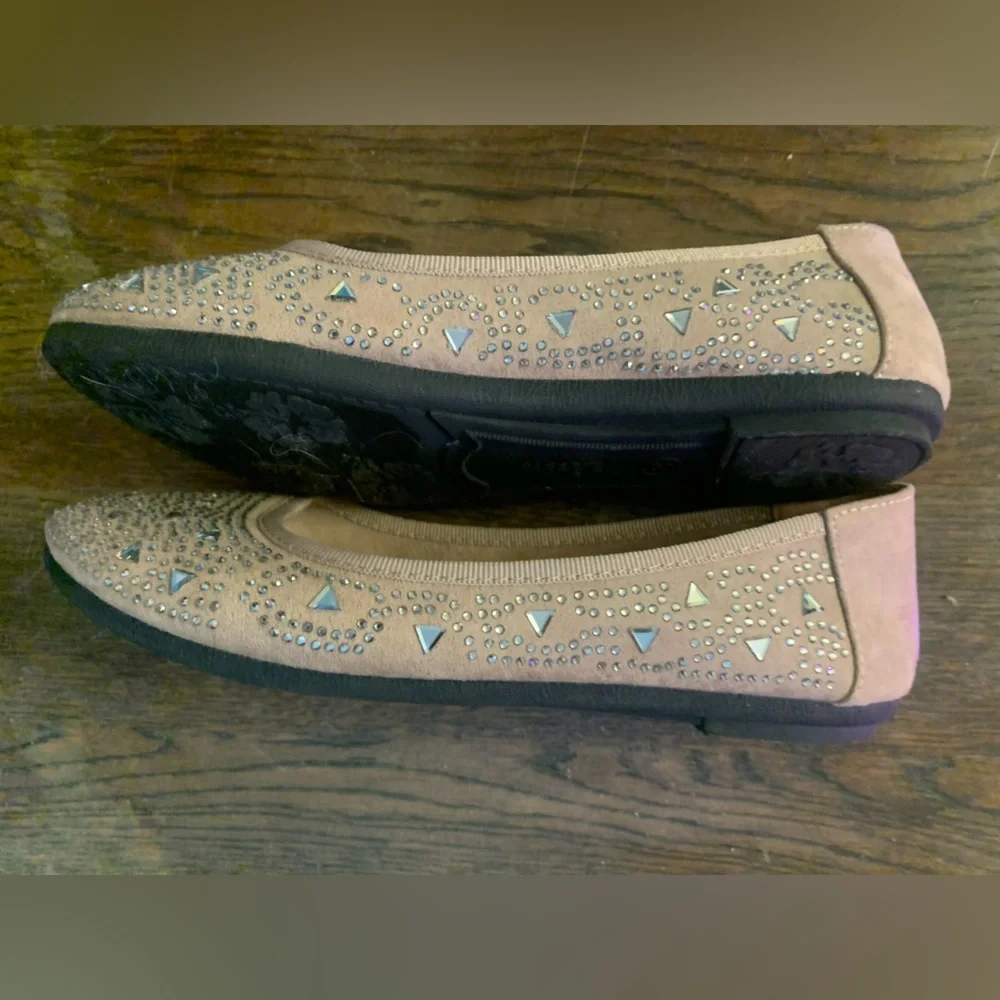 Link Comfort Girls' Embellished Ballet Flats - Blush